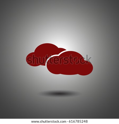 Cloud vector icon on grey background.