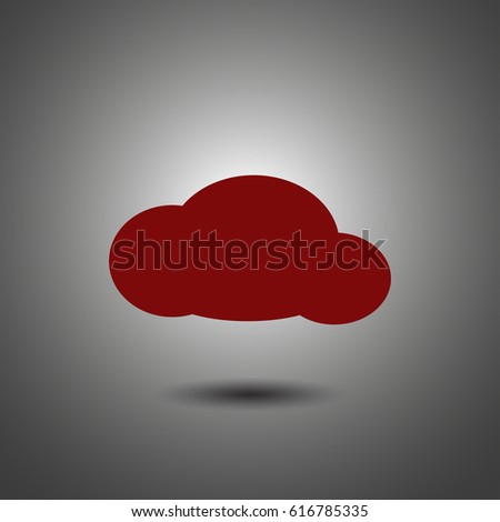 Cloud vector icon on grey background.