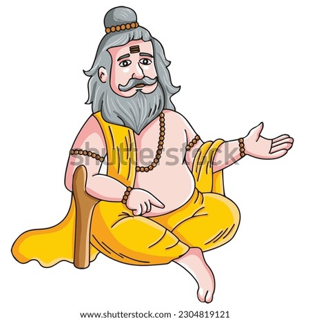 Cartoon rishi - hinduism vector illustration. | CanStock