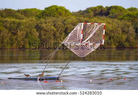 Similar – Image, Stock Photo Goal canoe polo Water