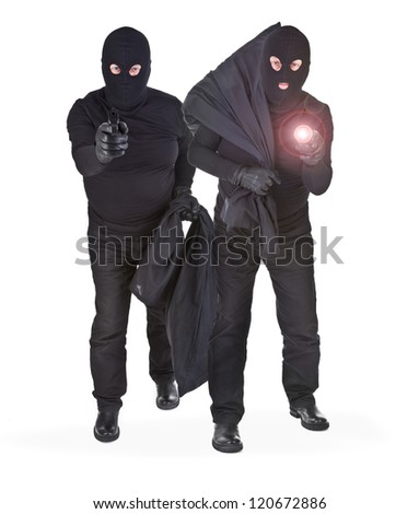 Pair Of Two Robbers On White Background Stock Photo 120672886 ...