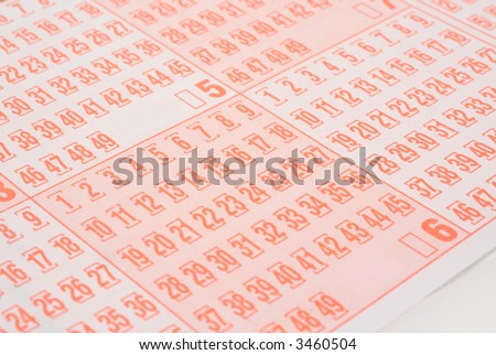 real close-up of empty lottery ticket