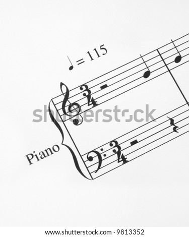close-up of music note