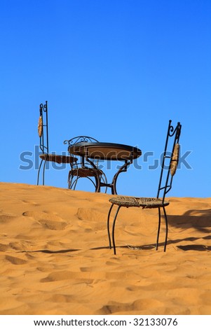 place to sit on the sand dune, Sahara desert, Morocco