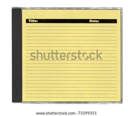 yellow cd cover with space for your notes, isolated on white
