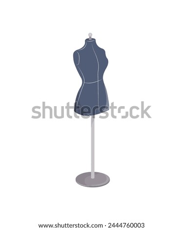Tailoring mannequin for female. Torso dummy for woman clothes. Sewing dummie, woman torso, body for fashion design, and dressmaking. Female manikin figure on stand. Tailor's dummy for female body. 