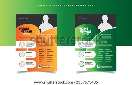 Home repair flyer template with Handyman leaflet design