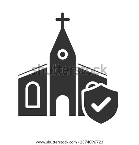 church insurance icon. vector building insurance for apps and websites
