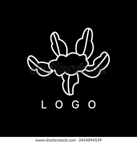 Hand drawn cauliflower logo design vector. suitable for brand, packaging, clothing, natural organic product, agriculture business, food label design.