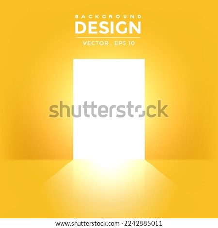 Yellow wall and opened of door bright effect background vector