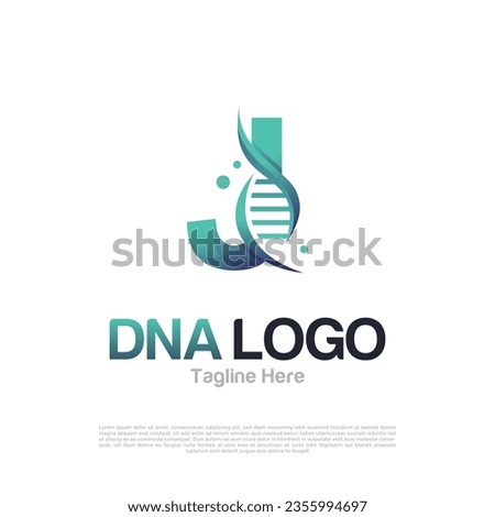 Abstract of Letter J and DNA Vector Logo