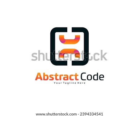 Modern Host code icon logo design vector, Abstract hosted logo design template