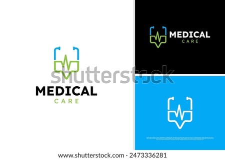 Vector minimalist medical services logo, health point logo design, healthcare logo design template