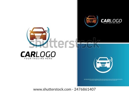 Vector car fuel logo design template