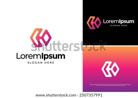 Hexagon letter C technology logo vector design template