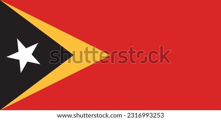 Timor Leste flag in high resolution vector. EPS10