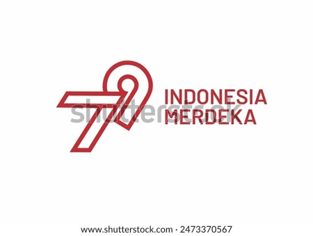 79 Anniversary of Indonesia Independence Day Main Logo. Logo Dirgahayu 79 tahun Indonesia Merdeka. Vector Illustration