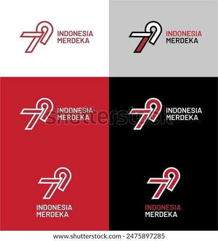 Set of 79th Indonesia Independence Day Main Logo Vector. Logo Hari Kemerdekaan Indonesia ke 79 2024. Dirgahayu Republik Indonesia Banner. 