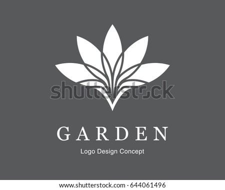 Abstract flower design. Silhouette creative symbol. Universal icon. Lotus sign. Simple logotype template for premium business. Vector illustration.