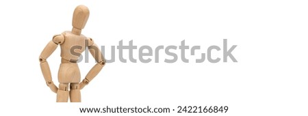 Similar – Image, Stock Photo wooden figures of men stand on a beige background and a red plastic magnifying glass. Recruitment concept, search for talented and capable employees, career growth