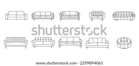 Sofa Chair Outline Illustration Design