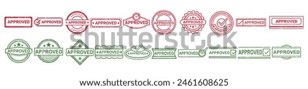 Approved Stamp Design Element Vector Set