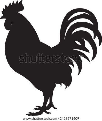 Chicken Silhouette Vector Illustration White Background