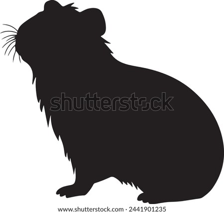 Guinea Pig Silhouette Vector Illustration White Background