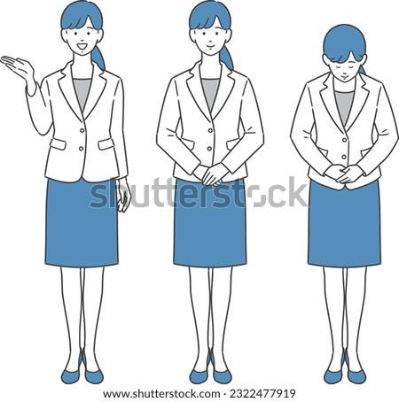 Illustration of standing business woman