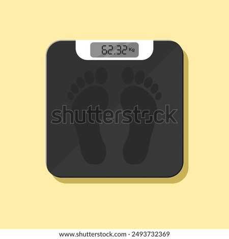 Bathroom Floor Scales Icon Weight Measure Equipment Flat Vector Illustration. Body Weight Scales Illustration Vcetor.