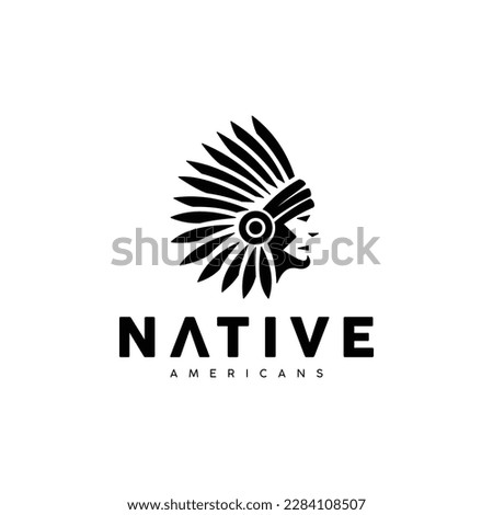 Apache indian chief logo design, American native