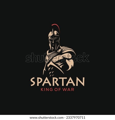 illustration of spartan king in armor and helmet