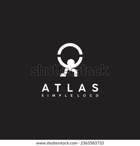 Atlas god lift world logo icon design illustration