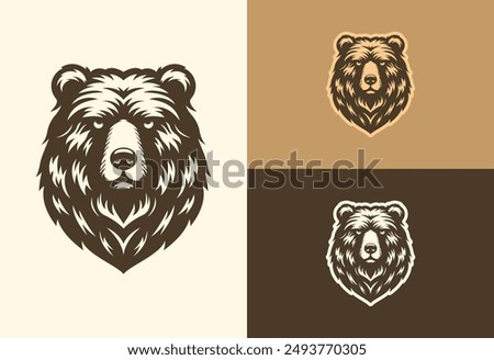 Bear head logo design illustration vector drawing