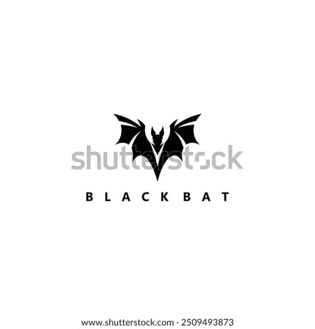 flying bat silhouette logo vector illustration