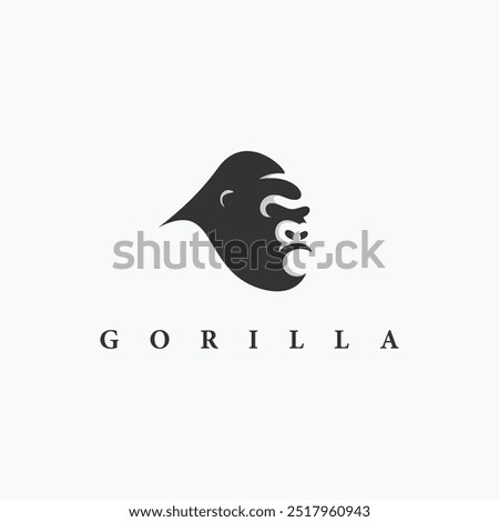 gorilla head logo vector design illustration