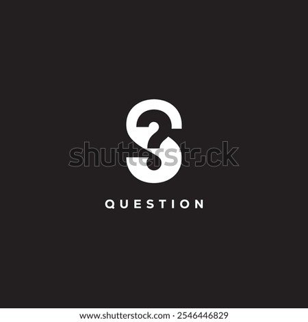 negative space logo letter S and question mark symbol vector design