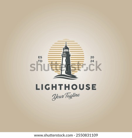 Lighthouse Logo Design Inspiration. Harbor Icon. Maritime Tower emblem. Vector Illustration.