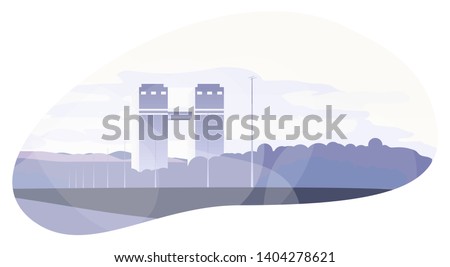Illustration of High-rise building of Moscow SkyLight Business center also known as MailRu Towers.