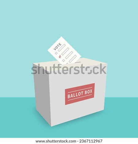 Flat Vector Election Voting Ballot Box Design