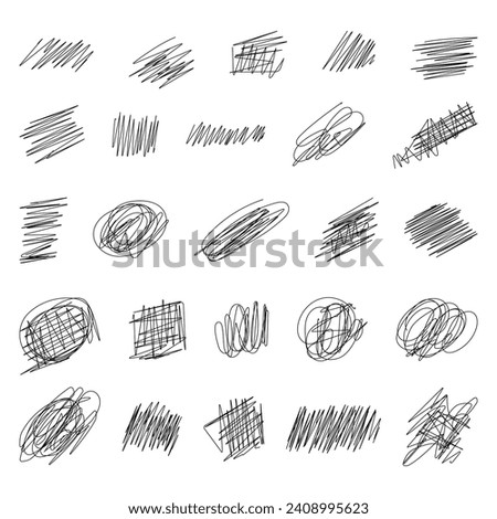 random hand drawn pen scribbles editable stroke weight - eps file