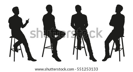 Sitting Man Vector Silhouettes
