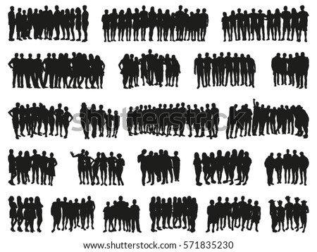 People Together. Big vector set of silhouettes