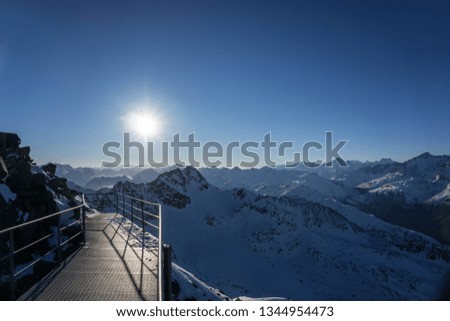 Similar – Image, Stock Photo ***3000*** Reflection of sun in puddle with ice and foliage closeup bokeh