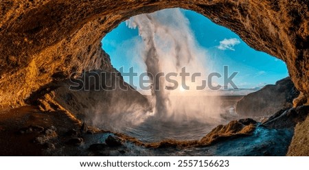 Similar – Image, Stock Photo Amazing waterfall in Iceland