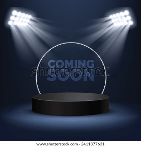 Unveiling Innovation: A Stage Illuminated for the Future. Lights, Camera, Mystery! A Spotlight Shines on the Next Big Thing! Get ready for the future with our sleek and modern Coming Soon design.