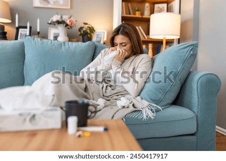 Similar – Image, Stock Photo Cold and flu concept with a tissue box and crumpled tissues