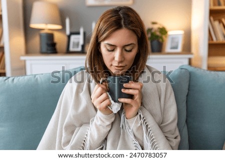 Similar – Image, Stock Photo Cold and flu concept with a tissue box and crumpled tissues