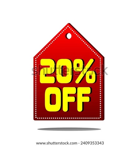 20% OFF Floating simple triangular head red price tag for business and sales promotions