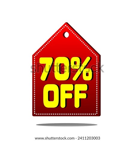 70% OFF Floating simple triangular head red price tag for business and sales promotions
